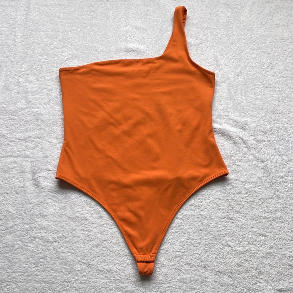 Babaton Levitt Contour One-Shoulder Bodysuit, Citrine Orange, Women's XL